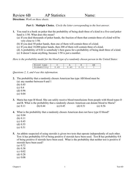 Test 6b Ap Statistics Ebook PDF