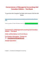 Test Answers For Cornerstones Of Managerial Accounting Reader