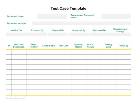 Test Case Template Excel