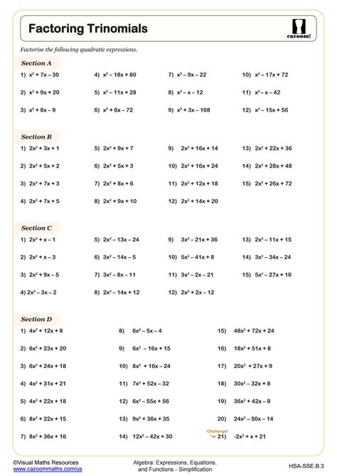 Test Form B Trinomials Algebra 1 Answers Reader