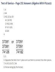 Test Of Genius Answers Algebra Epub