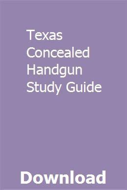 Texas Concealed Handgun Study Guide Ebook Epub