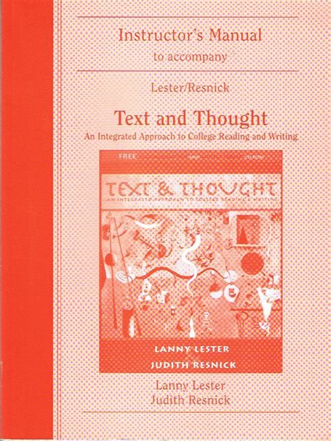 Text Andthought An Integrated Approach to College Reading and Writing Doc