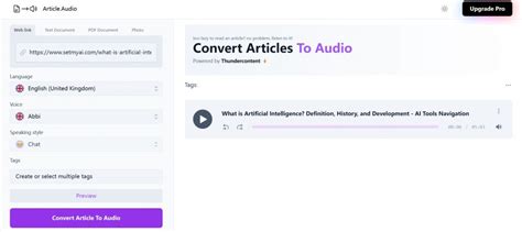 Text to Speech - Article audio version