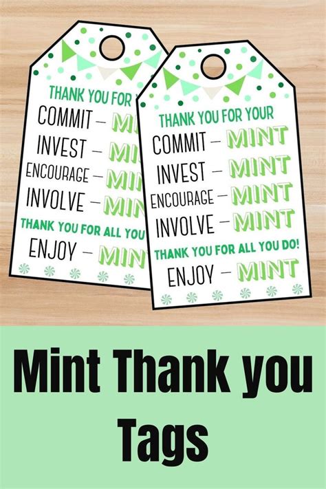 Thank You For All Your Commit Mint Printable Tags