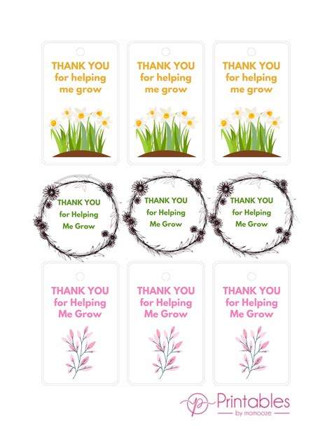Thank You For Helping Me Grow Printable Free