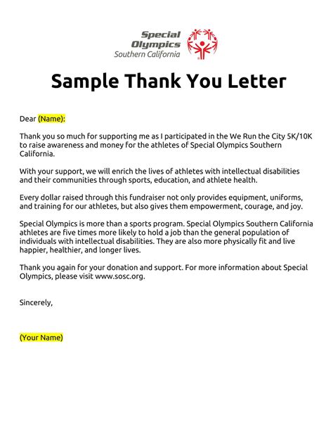 Thank You Letter Template