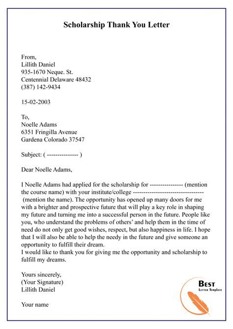 Thank You Note for Scholarship: A Guide to Expressing Sincere Gratitude