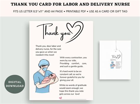 Thank You Notes To Labor And Delivery Nurses Printable
