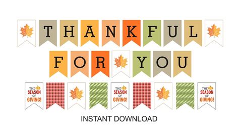Thankful Banner Free Printable