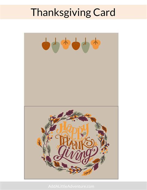Thanksgiving Card Printable
