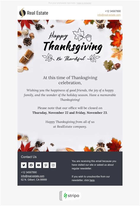 Thanksgiving Email Templates