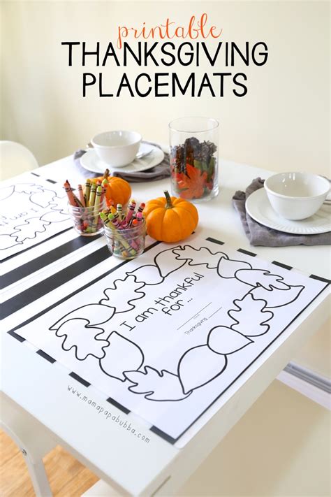 Thanksgiving Placemats Printable
