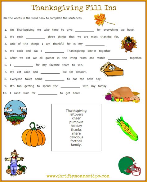 Thanksgiving Worksheets Free Printables