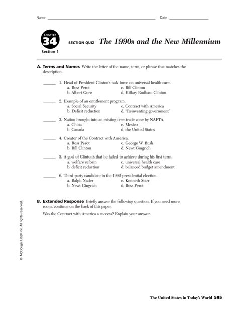 The 1990s And New Millennium Guided Reading Answers PDF