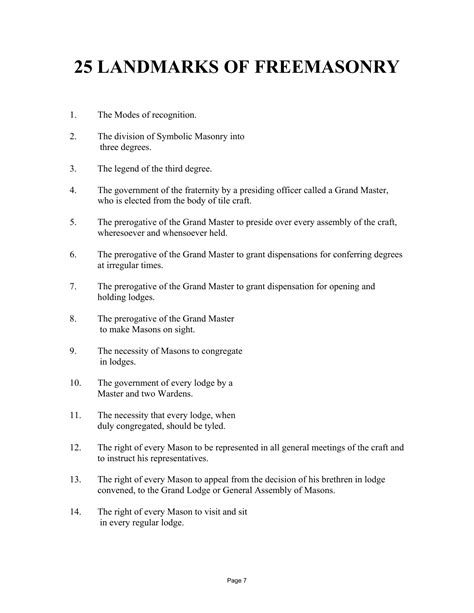 The 25 Landmarks Of Freemasonry PDF