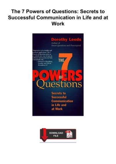 The 7 Powers of Questions Secrets to Successful Communication in Life and at Work Kindle Editon