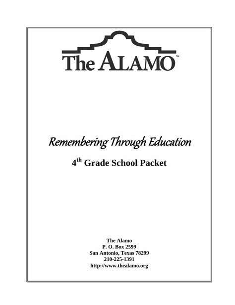 The Alamo Remembering Through Education Answers Key PDF