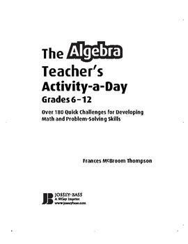 The Algebra Teacher's Activity-a-Day, Grade Kindle Editon