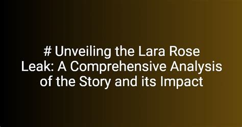 The Alinarose Leak: A Comprehensive Guide to Understanding Its Impact and Consequences