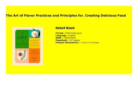 The Art of Flavor Practices and Principles for Creating Delicious Food PDF