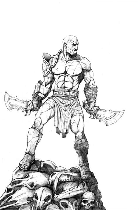 The Art of Kratos: A Pensive Drawing Tribute to the God of War