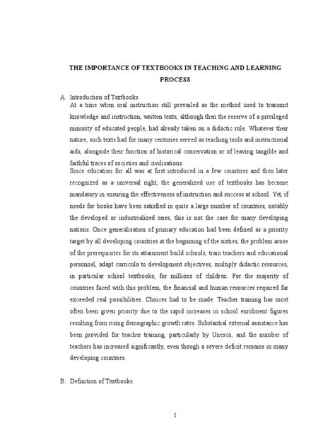 The Astounding Significance of Textbooks in Teaching and Learning (PDF)