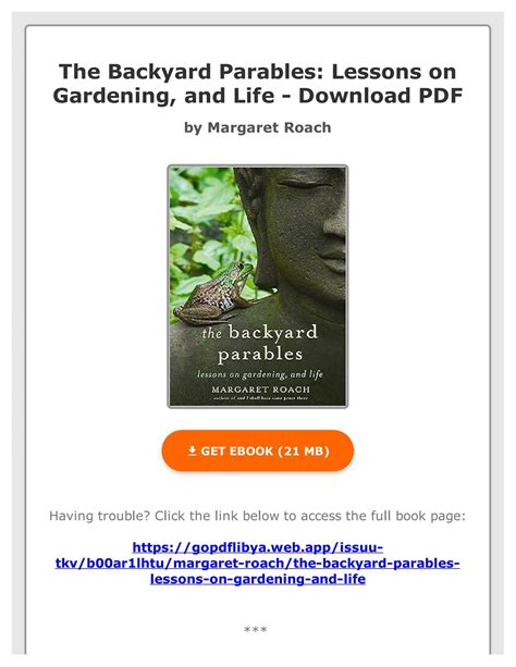 The Backyard Parables Lessons on Gardening and Life Kindle Editon