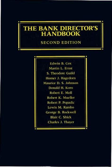 The Bank Director's Handbook 2nd Edition PDF