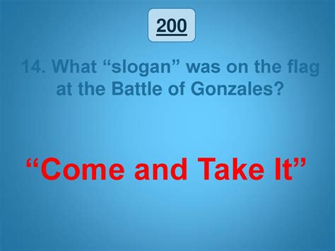 The Battle of Gonzales: The Genesis of the Slogan