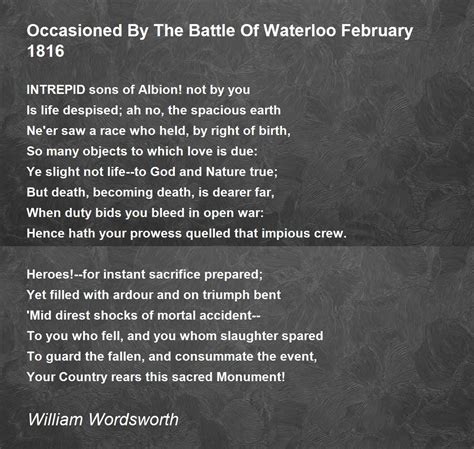 The Battle of Waterloo a Poem Reader