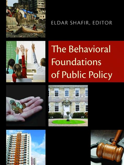 The Behavioral Foundations of Public Policy Ebook PDF