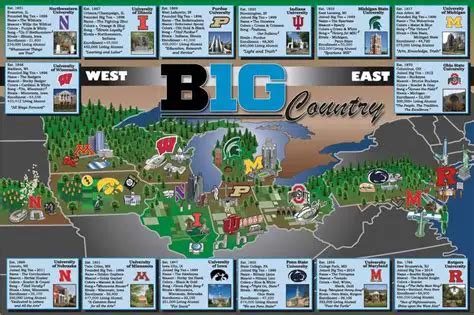 The Big 10 Map: A Comprehensive Guide to the Midwest's Largest Conference