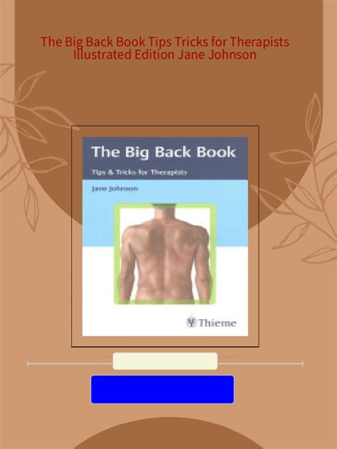 The Big Back Book Tips and Tricks for Therapists PDF