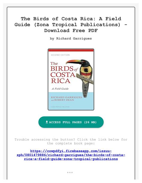 The Birds of Costa Rica: A Field Guide [HC] [Garrigues] Ebook Reader