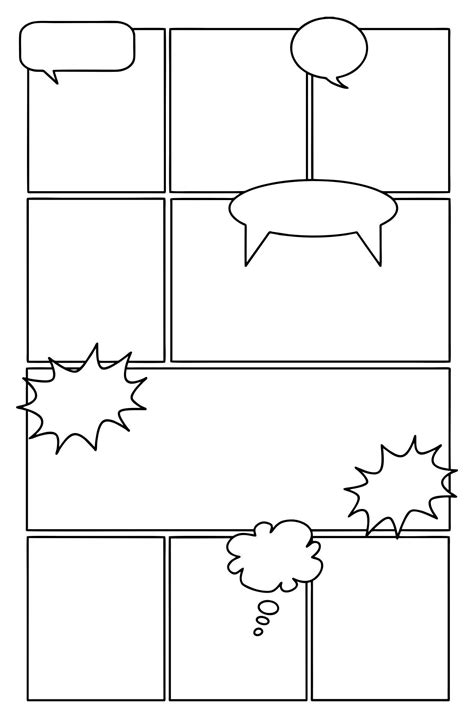 The Blank Comic Book Creator Basic Panels with Speech Bubbles Make Your Own Comics With Over 100 Pages of Blank Comic Templates Blank Comic Books Collection PDF