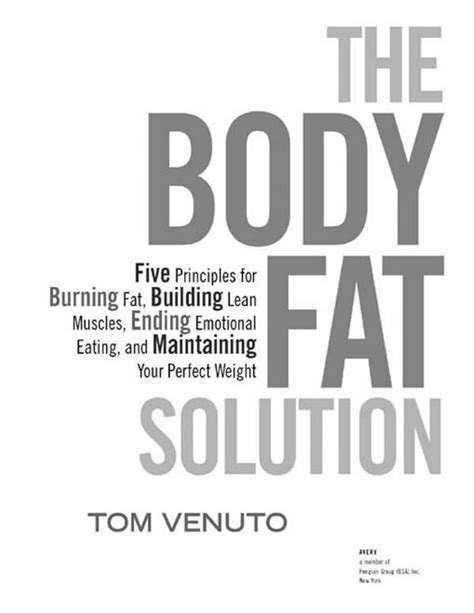 The Body Fat Solution Five Principles for Burning Fat Doc