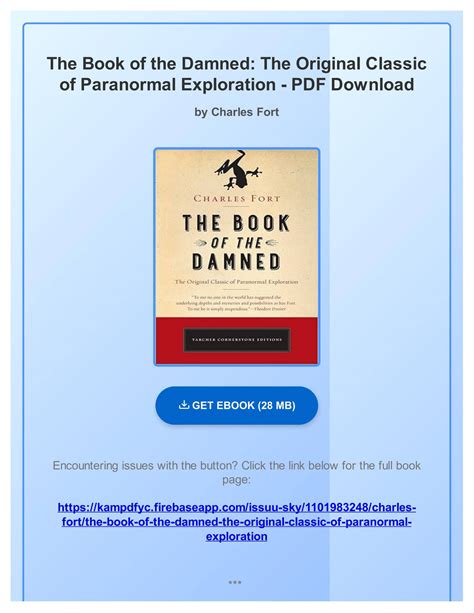 The Book of the Damned The Original Classic of Paranormal Exploration Cornerstone Editions Reader