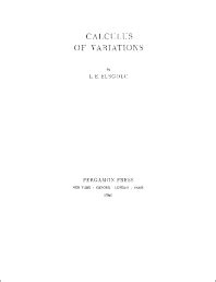 The Calculus of Variations 1st Edition Epub