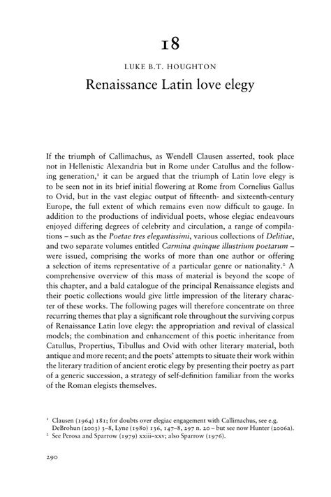 The Cambridge Companion to Latin Love Elegy Reader