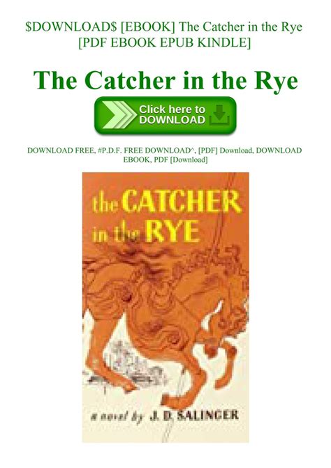 The Catcher in the Rye Ebook Epub