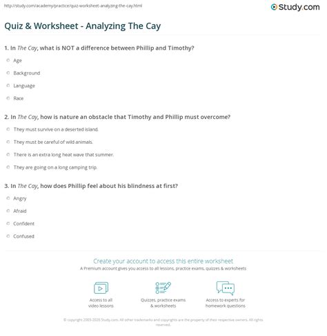 The Cay Test Answers Doc