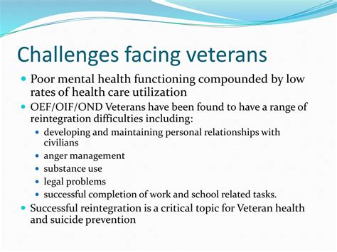 The Challenges Facing Veterans