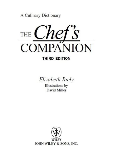 The Chefs Companion A Culinary Dictionary 3rd Edition PDF