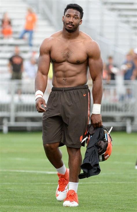 The Cleveland Browns DE looks amazing with his shirt off.