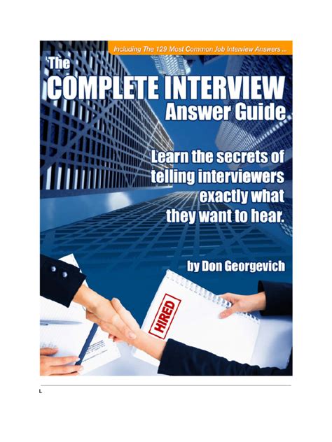The Complete Interview Answer Guide Pdf Epub
