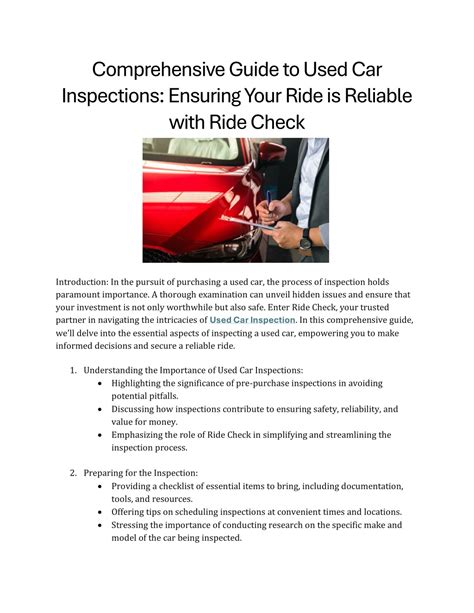 The Comprehensive Guide to Car Maintenance: Ensuring a Safe and Reliable Ride