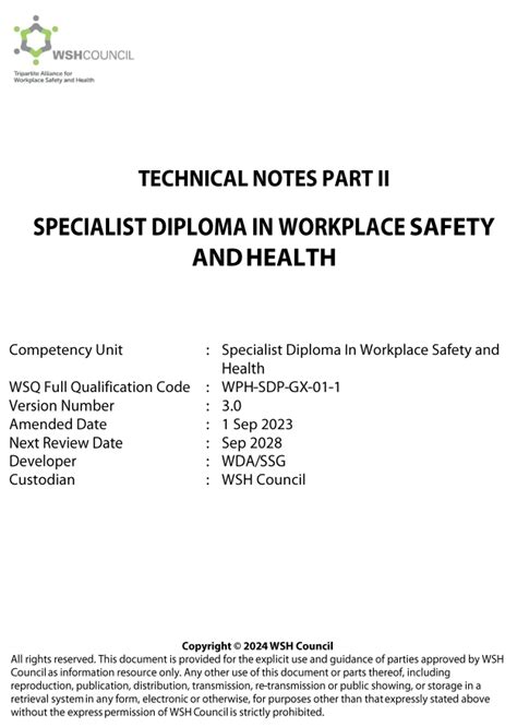 The Comprehensive Guide to the Specialist Diploma in Workplace Safety and Health (WSH)