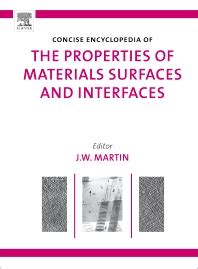 The Concise Encyclopedia of the Properties of Materials Surfaces and Interfaces Epub