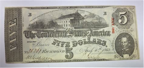 The Confederate $5 Bill: A Rare Piece Of American History